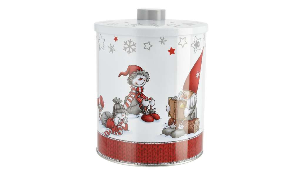 Keksdose  Weihnachtsfiguren ¦ rot ¦ Metall ¦ Maße (cm): H: 17,9 Ø: 13.5 Küchenzubehör & Helfer > Vorratsbehälter - Höffner