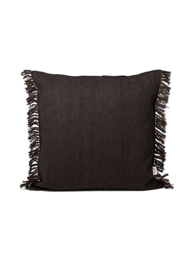 ferm LIVING - Kelim Fransenkissen  - Dark Melange - indoor