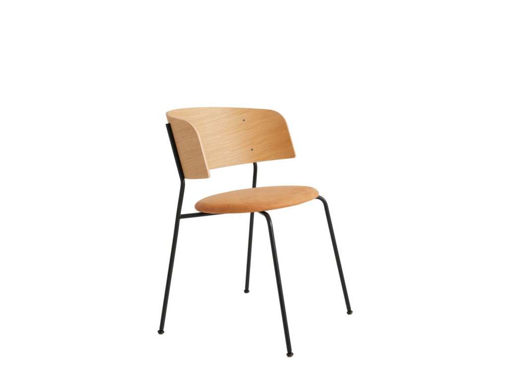 Objekte unserer Tage - Wagner Armlehnstuhl Gestell schwarz - Armlehne Eiche - indoor