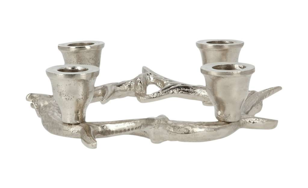 4er Kezenhalter  Geweih ¦ silber ¦ Aluminum ¦ Maße (cm): H: 5 Ø: 20 Dekoration > Kerzen & Lichter > Kerzenständer - Höffner