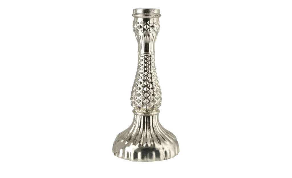 Kerzenhalter ¦ silber ¦ Glas  ¦ Maße (cm): H: 20 Ø: 10 Dekoration > Kerzen & Lichter > Kerzenständer - Höffner