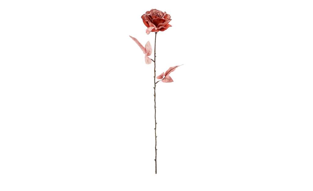 Samtrose mit Glitzer ¦ rosa/pink ¦ Maße (cm): B: 10 H: 60 T: 22 Dekoration > Kunstblumen - Höffner