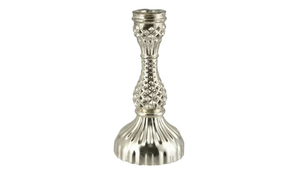 Kerzenhalter ¦ silber ¦ Glas  ¦ Maße (cm): H: 17 Ø: 8 Dekoration > Kerzen & Lichter > Kerzenständer - Höffner