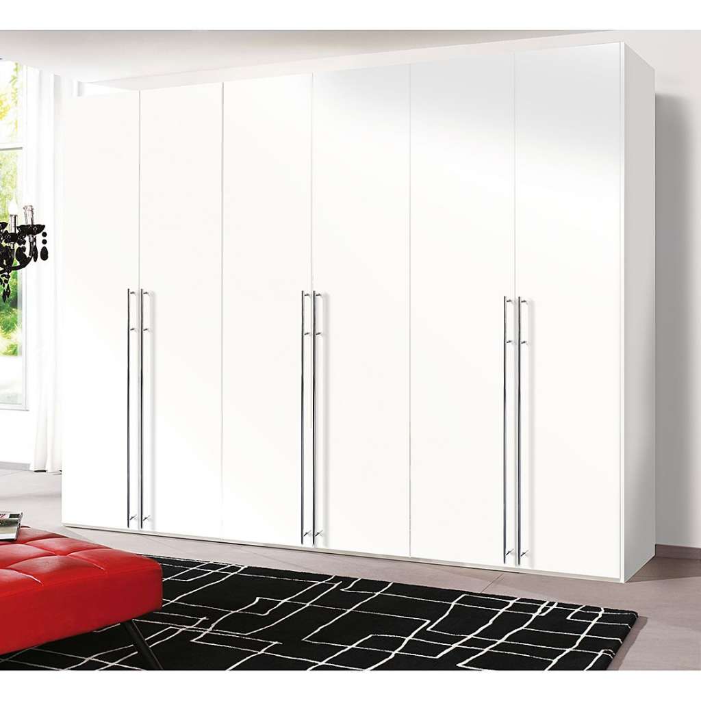 home24 Express Möbel Drehtürenschrank Brooklyn I Polarweiß 300x216x58 cm (BxHxT) 6-türig Spanplatte Modern