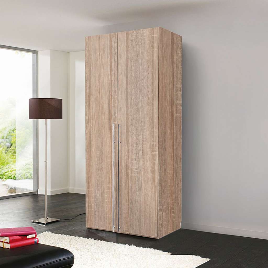 home24 Express Möbel Drehtürenschrank Brooklyn IV Eiche Sonoma Dekor 100x236x58 cm (BxHxT) 2-türig Spanplatte Modern