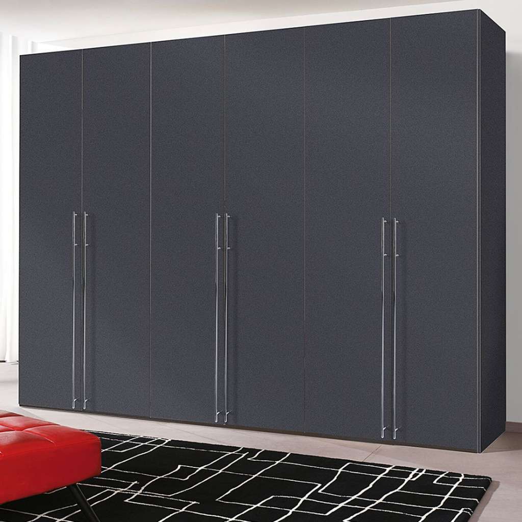 home24 Express Möbel Drehtürenschrank Brooklyn V Graphit 300x216x58 cm (BxHxT) 6-türig Spanplatte Modern