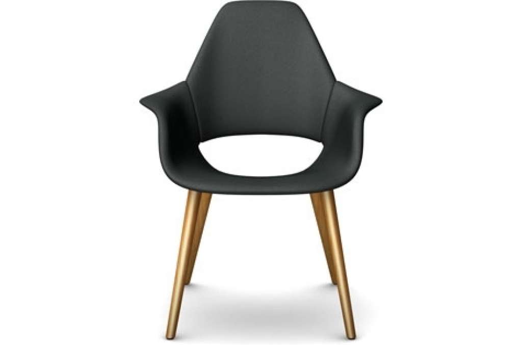 Vitra - Organic Highback Sessel - Eiche natur, dunkelgrau - indoor