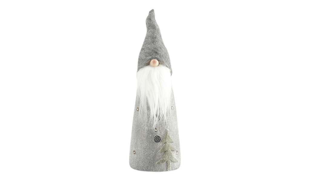 LED Figur  Santa ¦ grau ¦ Magnesia, Polyester, Filz ¦ Maße (cm): B: 14 H: 38 T: 12 Lampen & Leuchten > Innenleuchten > Lichterketten & Dekoleuchten - Höffner