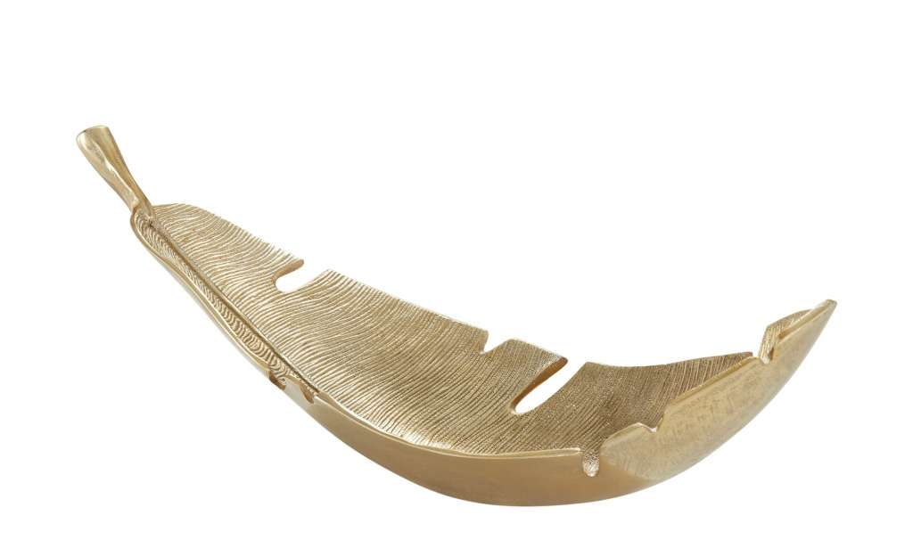 Deko Schale  Blatt ¦ gold ¦ Aluminum ¦ Maße (cm): B: 61 H: 20 T: 20 Dekoration > Deko-Schalen - Höffner