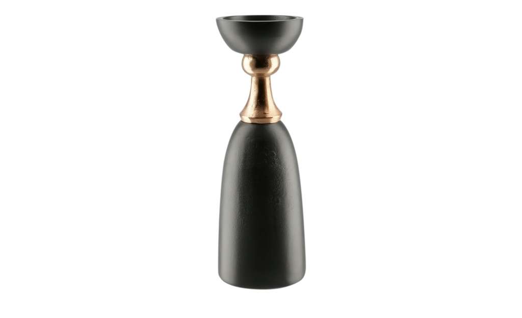 Kerzenständer ¦ schwarz ¦ Aluminum, Holz ¦ Maße (cm): H: 29 Ø: 10 Dekoration > Kerzen & Lichter > Kerzenständer - Höffner