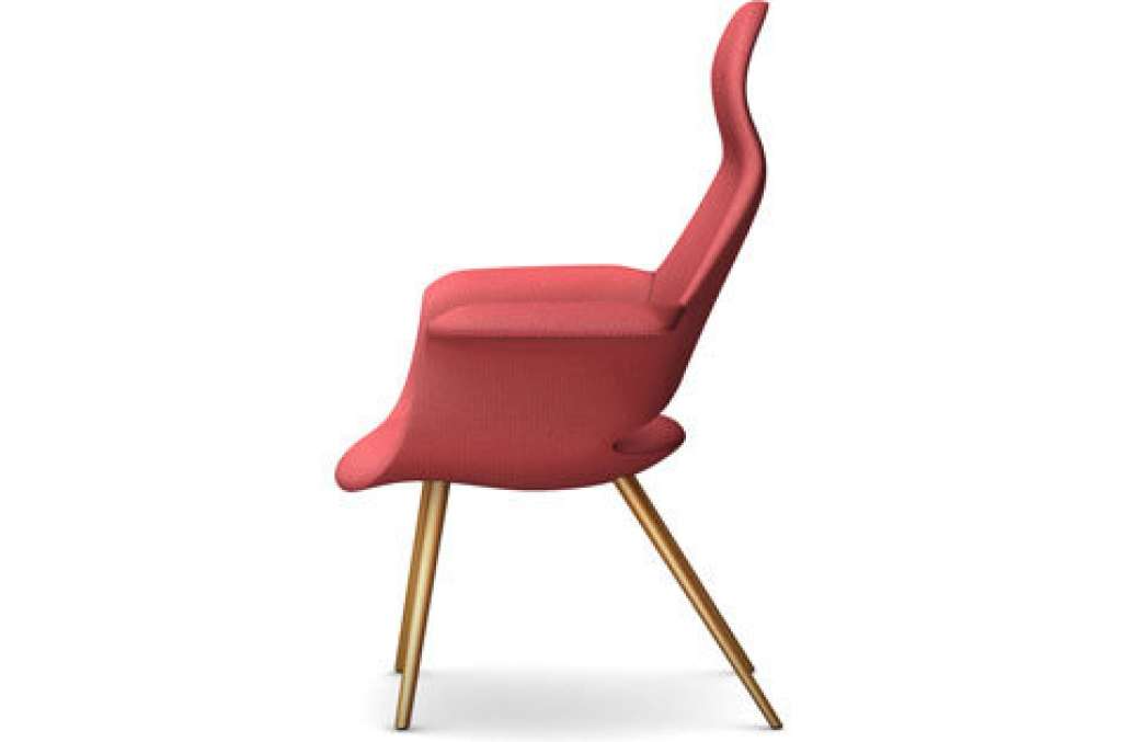 Vitra - Organic Highback Sessel - Eiche natur, rot/ champagner - indoor