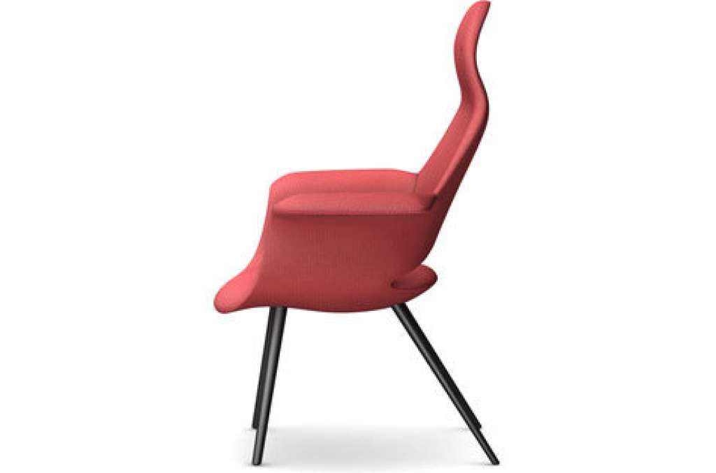 Vitra - Organic Highback Sessel - Esche schwarz, rot/ champagner - indoor