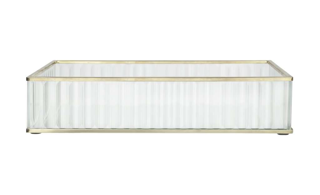 Tablett ¦ transparent/klar ¦ Glas , Metall ¦ Maße (cm): B: 24 H: 5 T: 14 Küchenzubehör & Helfer > Tabletts & Etageren - Höffner