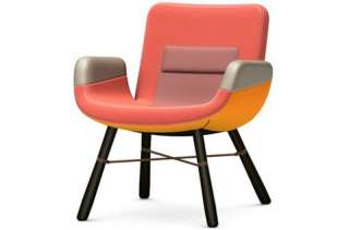 Vitra - East River Chair Sessel - rot, Esche dunkel - indoor