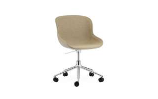Normann Copenhagen - Hyg Drehstuhl mit Rollen Frontpolsterung - sand main line flax - indoor
