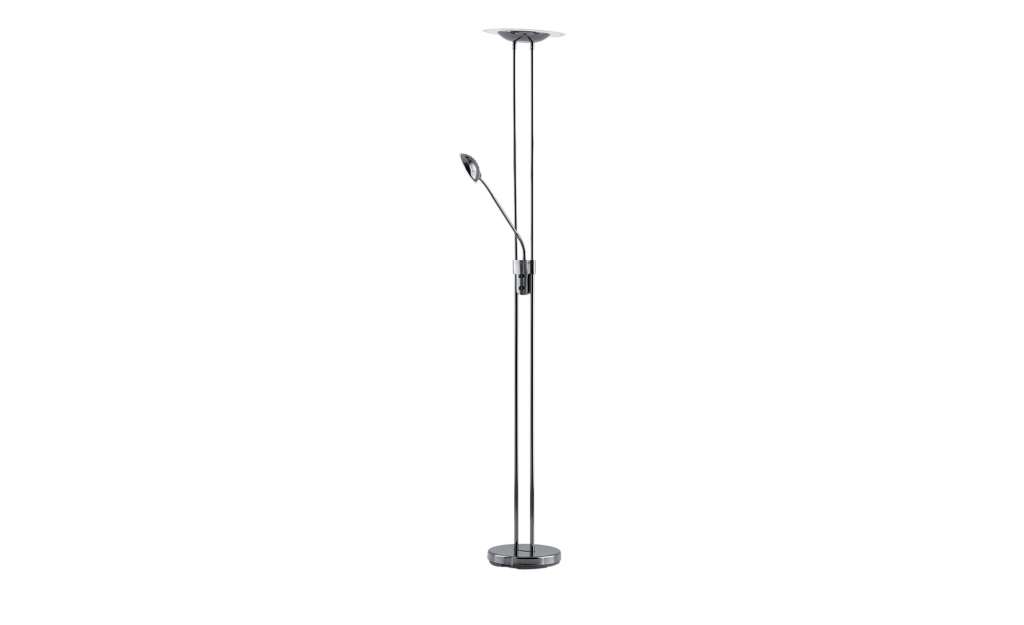 Meisterleuchten LED-Deckenfluter, 2-flammig, schwarz-chrom ¦ schwarz ¦ Maße (cm): H: 180 Ø: 28 Lampen & Leuchten > Innenleuchten > Stehlampen - Höffner