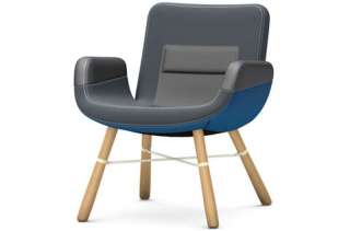 Vitra - East River Chair Sessel - blau, Eiche natur - indoor