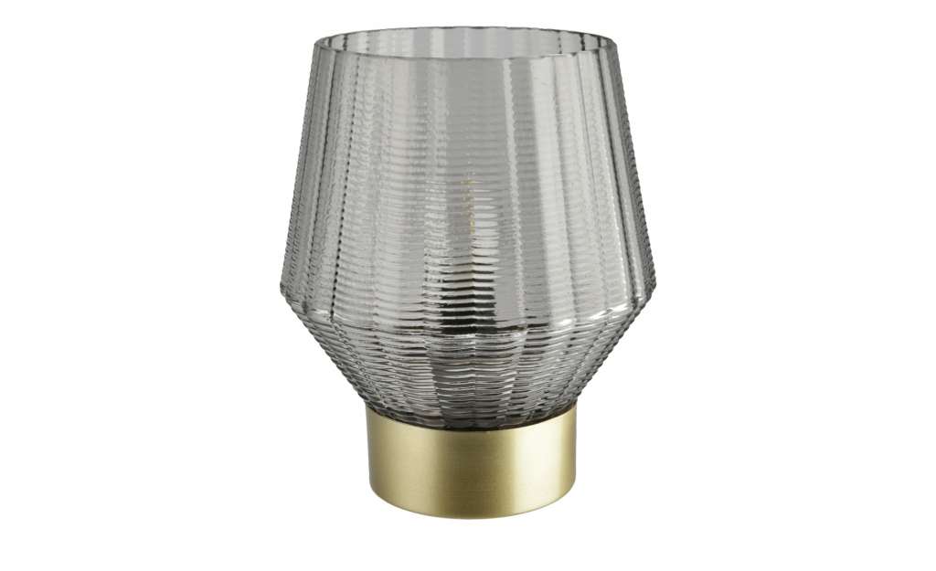 Glasdekoration mit Beleuchtung ¦ grau ¦ Glas , Metall, Kunststoff ¦ Maße (cm): H: 19 Ø: 17 Lampen & Leuchten > Innenleuchten > Lichterketten & Dekoleuchten - Höffner