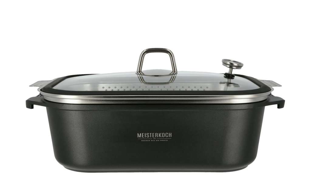 Meisterkoch Aluguss-Bräter, 3-teilig ¦ schwarz ¦ Edelstahl, Aluminium-Guss ¦ Maße (cm): B: 26 H: 11 Töpfe & Pfannen & Zubehör > Töpfe > Bräter - Höffner