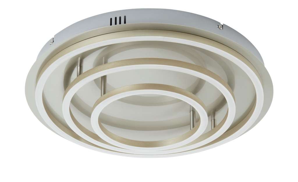 Meisterleuchten LED-Deckenleuchte, 2-flammig, chrom ´3 Ringe´ ¦ silber ¦ Maße (cm): H: 9,5 Ø: 43 Lampen & Leuchten > Innenleuchten > Deckenleuchten - Höffner
