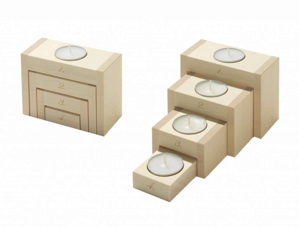 SIDE by SIDE - Adventsleuchter 4Steps - Ahorn - indoor