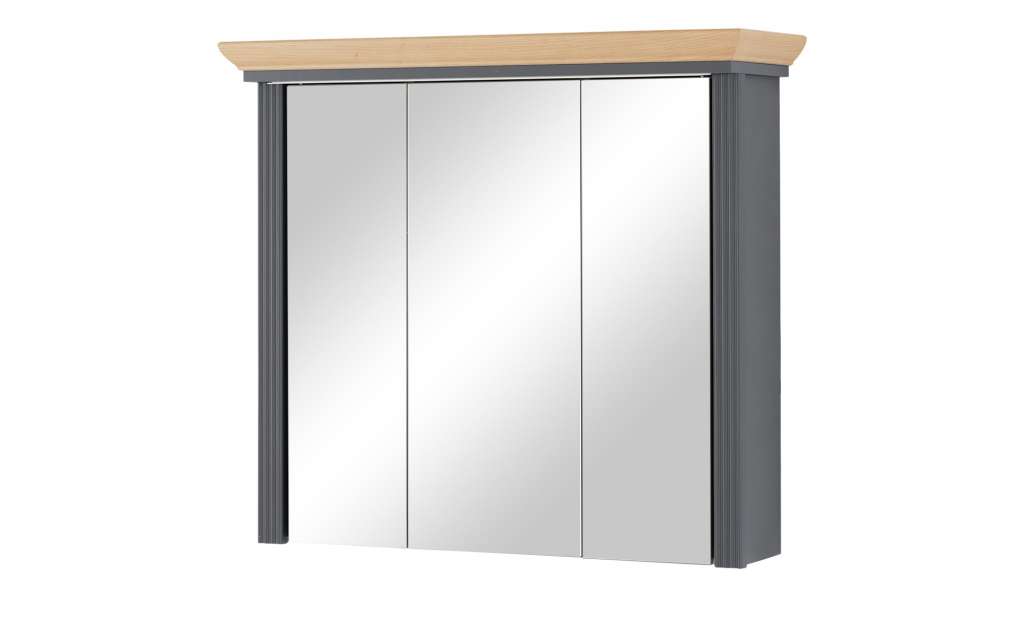 Spiegelschrank, 3-türig  Varese ¦ grau ¦ Maße (cm): B: 83 H: 75 T: 25 Schränke > Badschränke > Spiegelschränke - Höffner