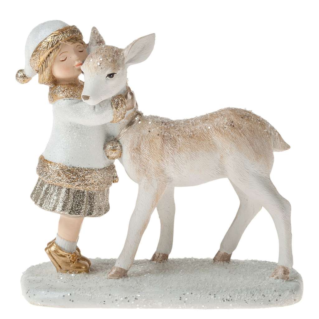 home24 Dekofigur Mädchen & Reh