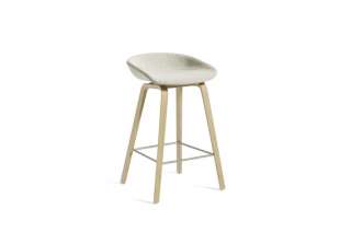 HAY - About A Stool AAS 33 - HAYKvadratCoda100 - Eiche geseift - Fußbank Edelstahl - Sitzhöhe 65 cm - indoor