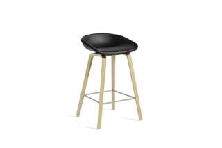 HAY - About A Stool AAS 33 - KvadratSierraLeather - Eiche geseift - Fußbank Edelstahl - Sitzhöhe 65 cm - indoor