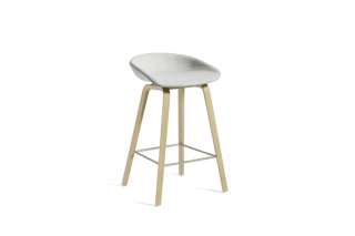 HAY - About A Stool AAS 33 - Kvadrat Divina Melange 120 - Eiche geseift - Fußbank Edelstahl - Sitzhöhe 75 cm - indoor