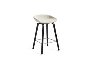 HAY - About A Stool AAS 33 - HAYKvadratCoda100 - Eiche schwarz gebeizt - Fußbank Edelstahl - Sitzhöhe 75 cm - indoor