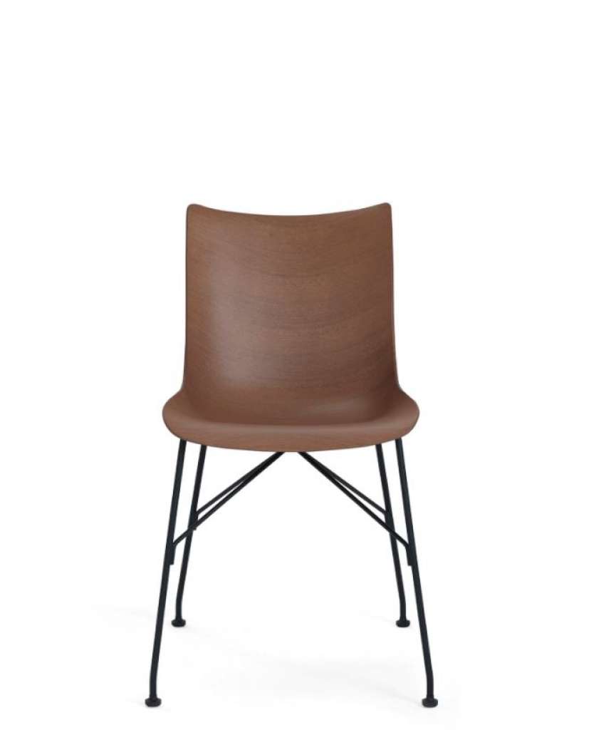 Kartell - P/Wood Stuhl - Dark Wood / schwarz - indoor