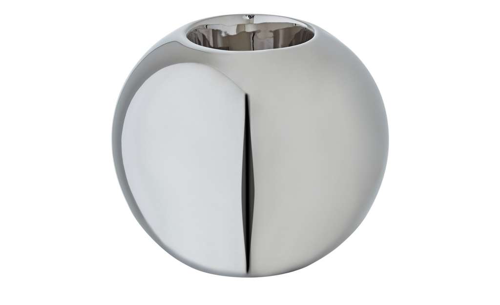 Teelichthalter ¦ silber ¦ Steingut ¦ Maße (cm): H: 9 Ø: 10 Dekoration > Kerzen & Lichter > Kerzenständer - Höffner