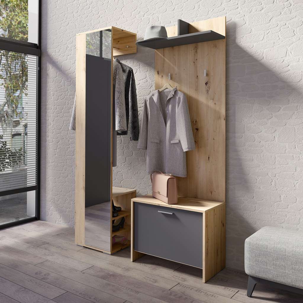 home24 Garderobenset Edgeworth I (3-teilig)
