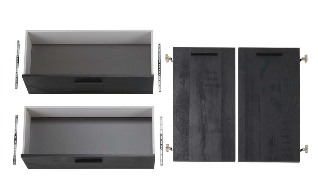 Türen- und Schubkasten Set  Dahme ¦ schwarz ¦ Maße (cm): B: 74,9 H: 104,07 T: 1,6 Sonstiges Zubehör - Höffner