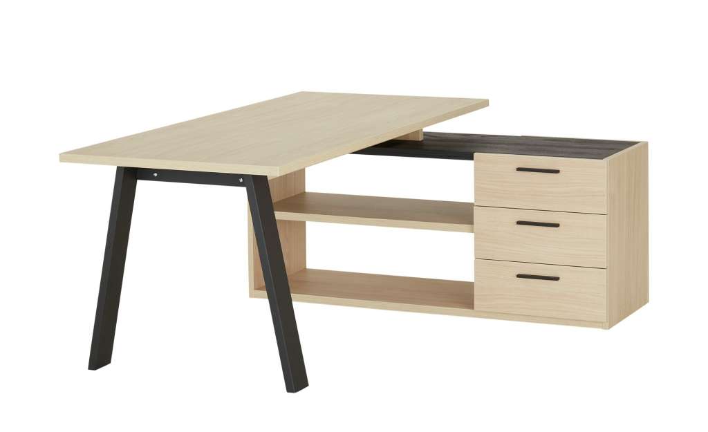 Eckschreibtisch mit Sideboard  Dahme ¦ holzfarben ¦ Maße (cm): B: 171,5 H: 74,7 T: 143,5 Tische > Schreibtische - Höffner