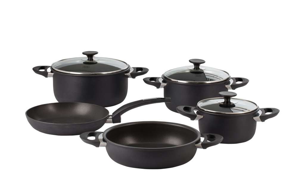 Topfset, 5-teilig  Arianna ¦ schwarz ¦ Aluminium-Guss Töpfe & Pfannen & Zubehör > Topf und Pfannen-Sets - Höffner