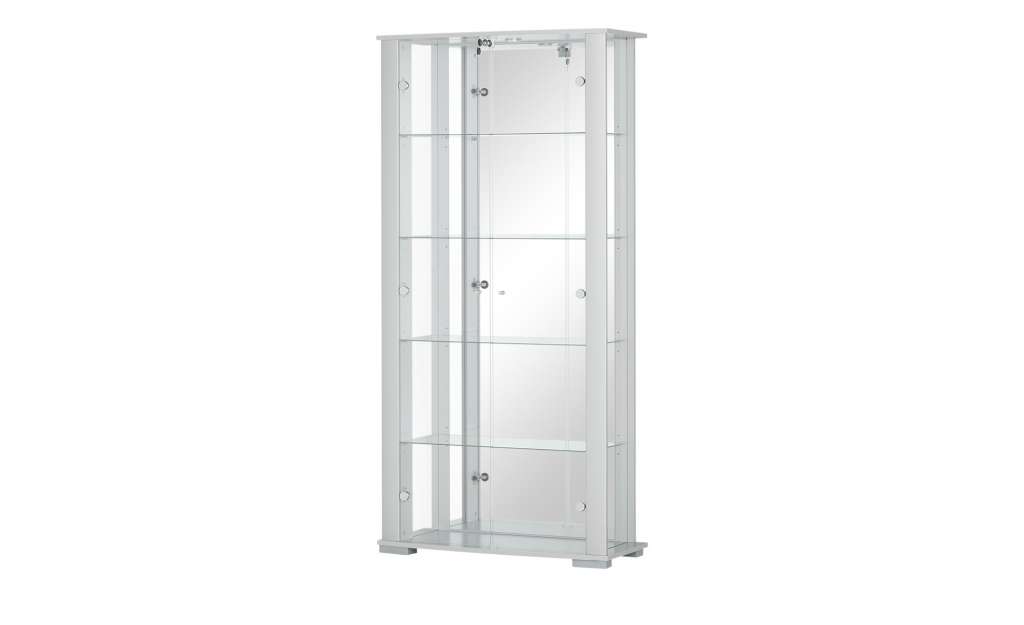 Vitrine 2-türig  Filaga ¦ silber ¦ Maße (cm): B: 86 H: 178,2 T: 38,2 Kommoden & Sideboards > Vitrinen - Höffner