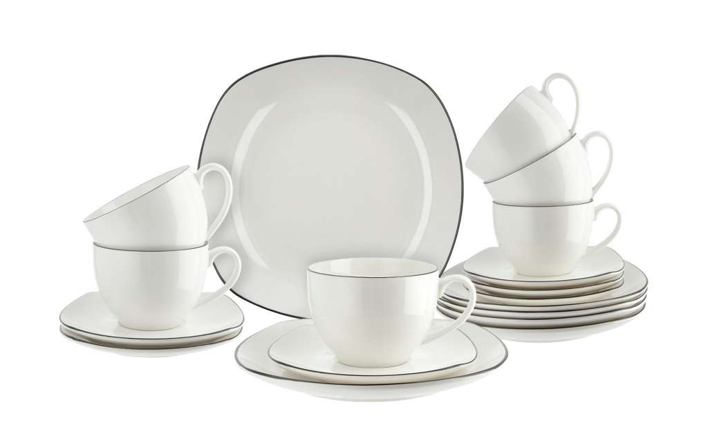 Peill+Putzler Kaffeeservice, 18-teilig  Bologna Due ¦ weiß ¦ Porzellan Geschirr > Geschirrsets > Kaffeeservice - Höffner