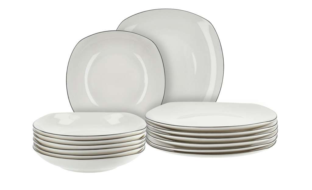 Peill+Putzler Tafelservice, 12-teilig  Bologna Due ¦ weiß ¦ Porzellan Geschirr > Geschirrsets > Tafelservice - Höffner