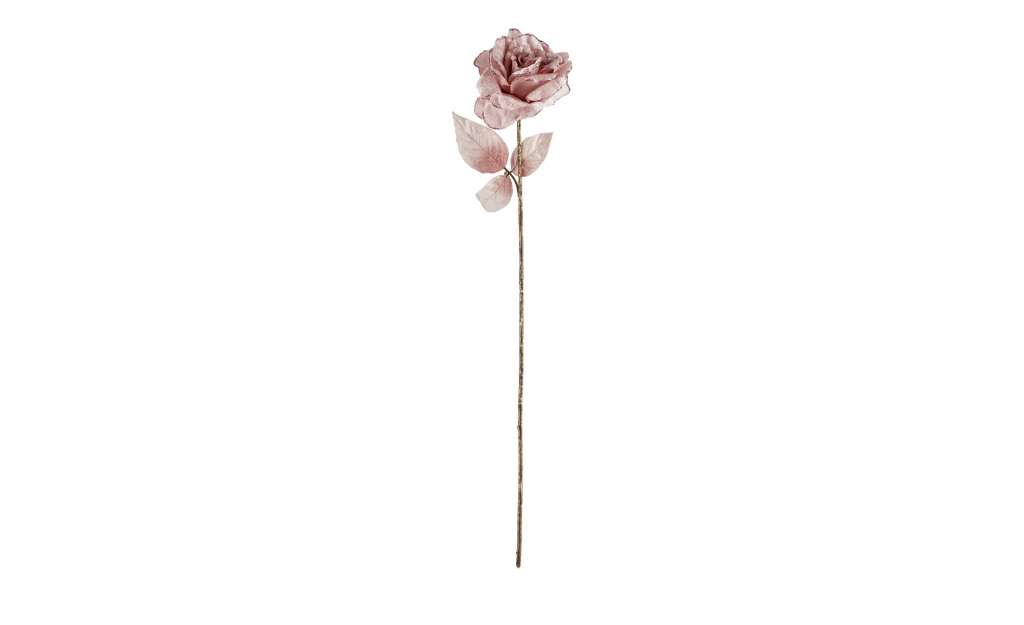 Samtrose mit Glitzer ¦ rosa/pink ¦ Maße (cm): B: 10 H: 60 T: 22 Dekoration > Kunstblumen - Höffner