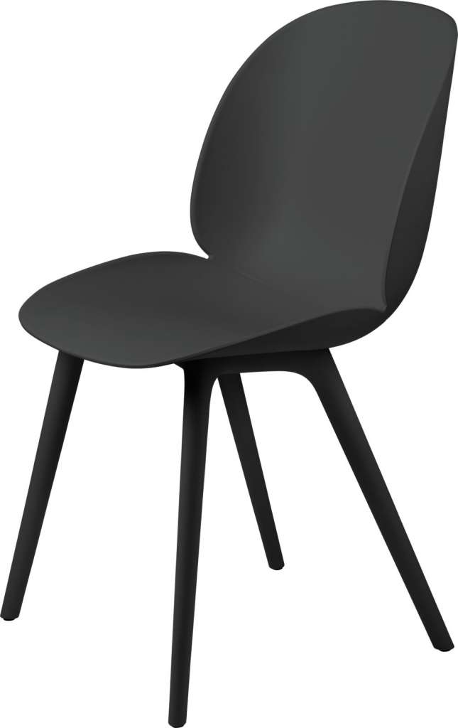 Gubi - Beetle Dining Stuhl Pure Plastic Edition - black - indoor