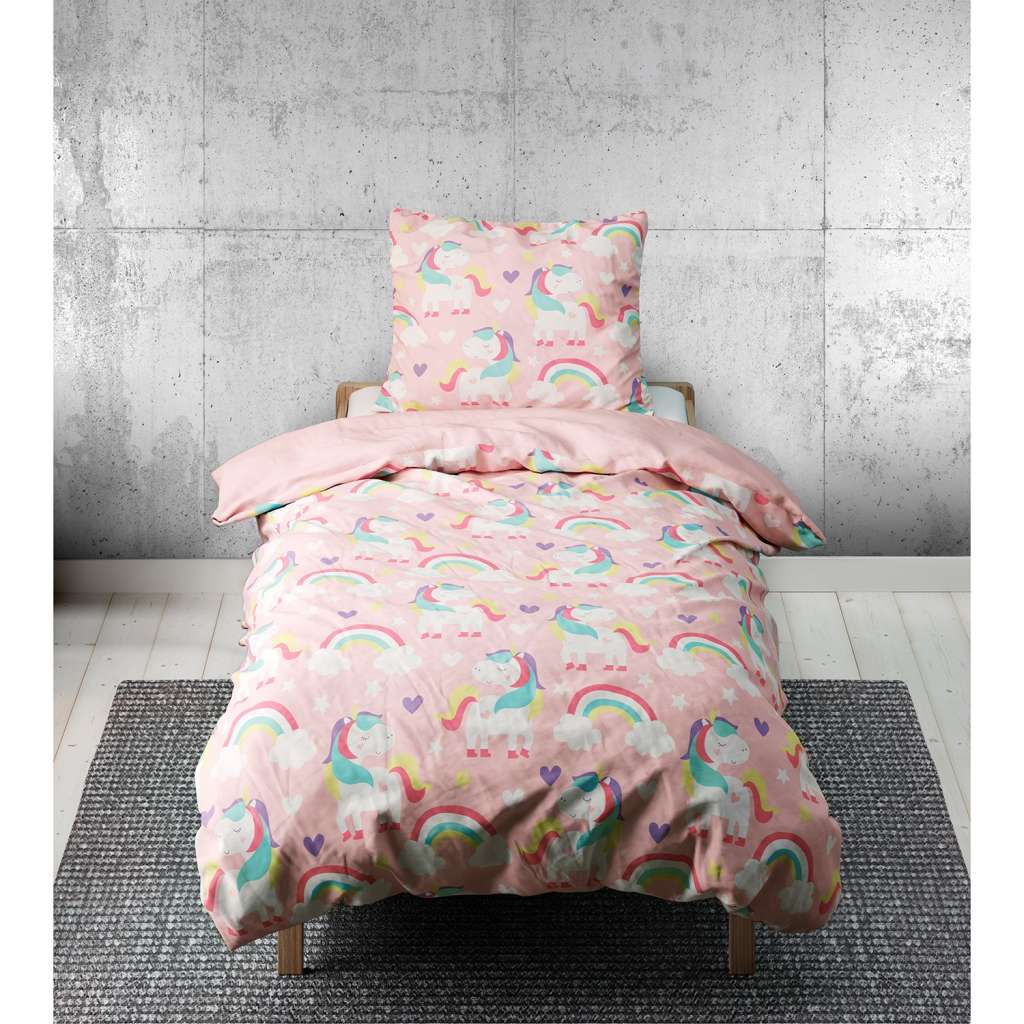 home24 Kinderbettwäsche Unicorn Love