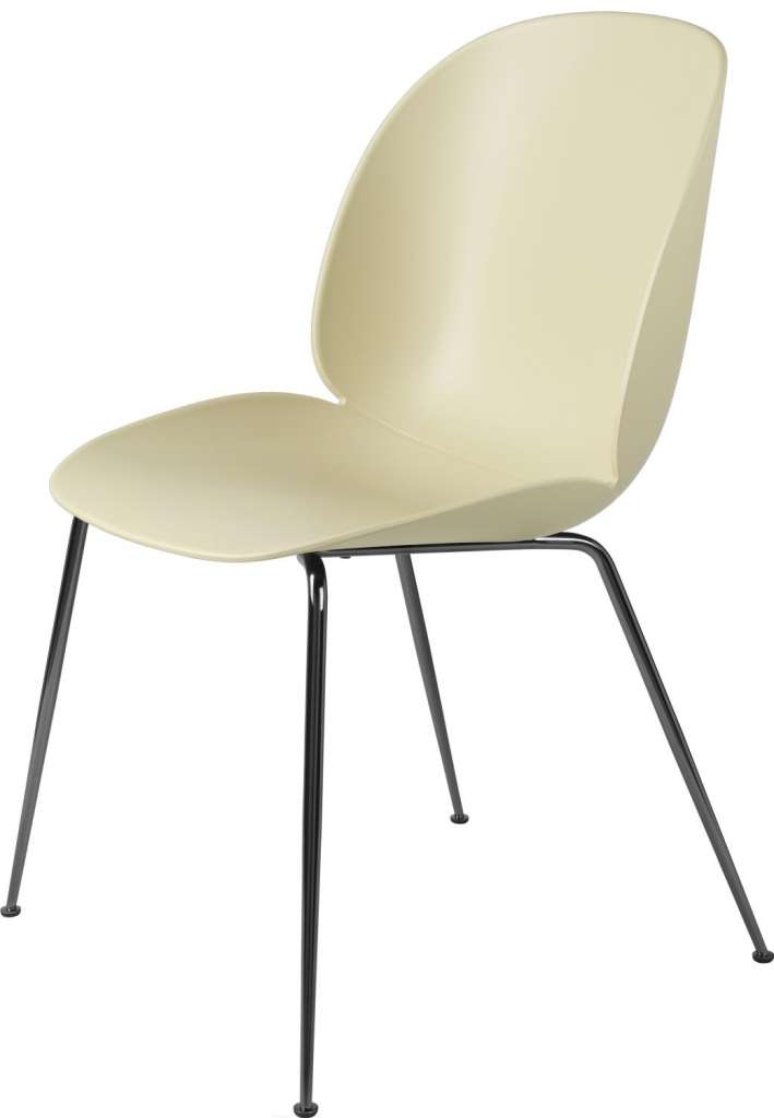 Gubi - Beetle Dining Stuhl - Gestell Chrom schwarz - pastel green - Filzgleiter - indoor