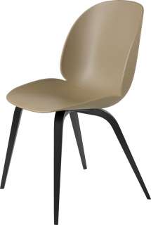Gubi - Beetle Dining Stuhl - pebble brown - Gestell Buche schwarz gebeizt - indoor