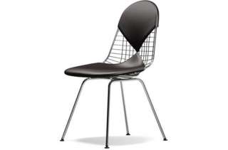 Vitra - Wire Chair DKX-2 - verchromt, Leder 68 chocolate - Sitzhöhe 43cm - - indoor