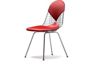 Vitra - Wire Chair DKX-2 - verchromt, Leder 70 rot - Sitzhöhe 43cm - - indoor
