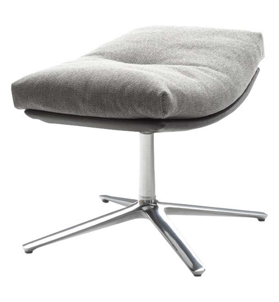 Cor - Cordia Lounge Hocker - hellgrau Stoff 7209 Leder Puro 911 - indoor