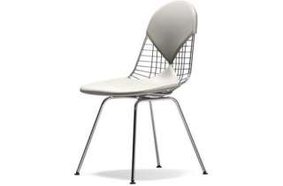 Vitra - Wire Chair DKX-2 - verchromt, Leder 72 snow - Sitzhöhe 43cm - - indoor