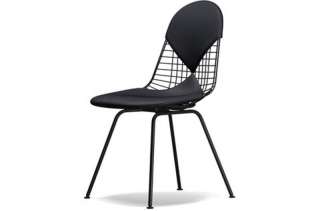 Vitra - Wire Chair DKX-2 - schwarz, Leder 72 snow  - Sitzhöhe 43cm  - - indoor